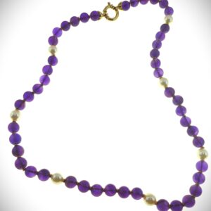 Collana di ametiste e perle coltivate